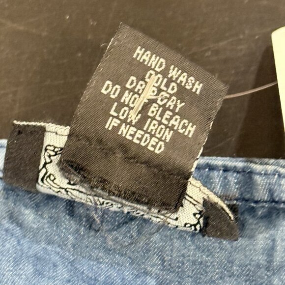 NWT Angie Chambray Denim Flare Wide Leg Bib Overalls Jumpsuit Womens XL - Picture 9 of 12